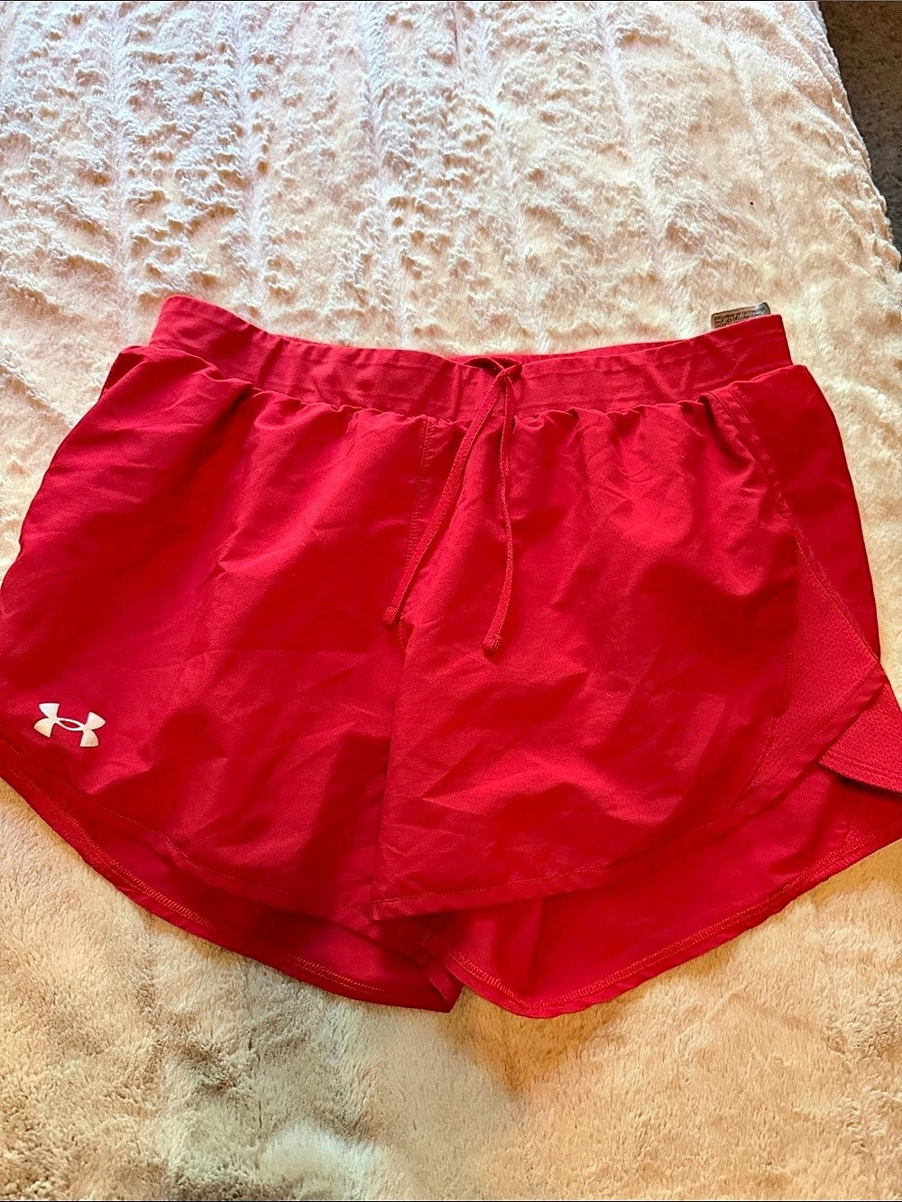 Under Armour Red Athletic Shorts Like New